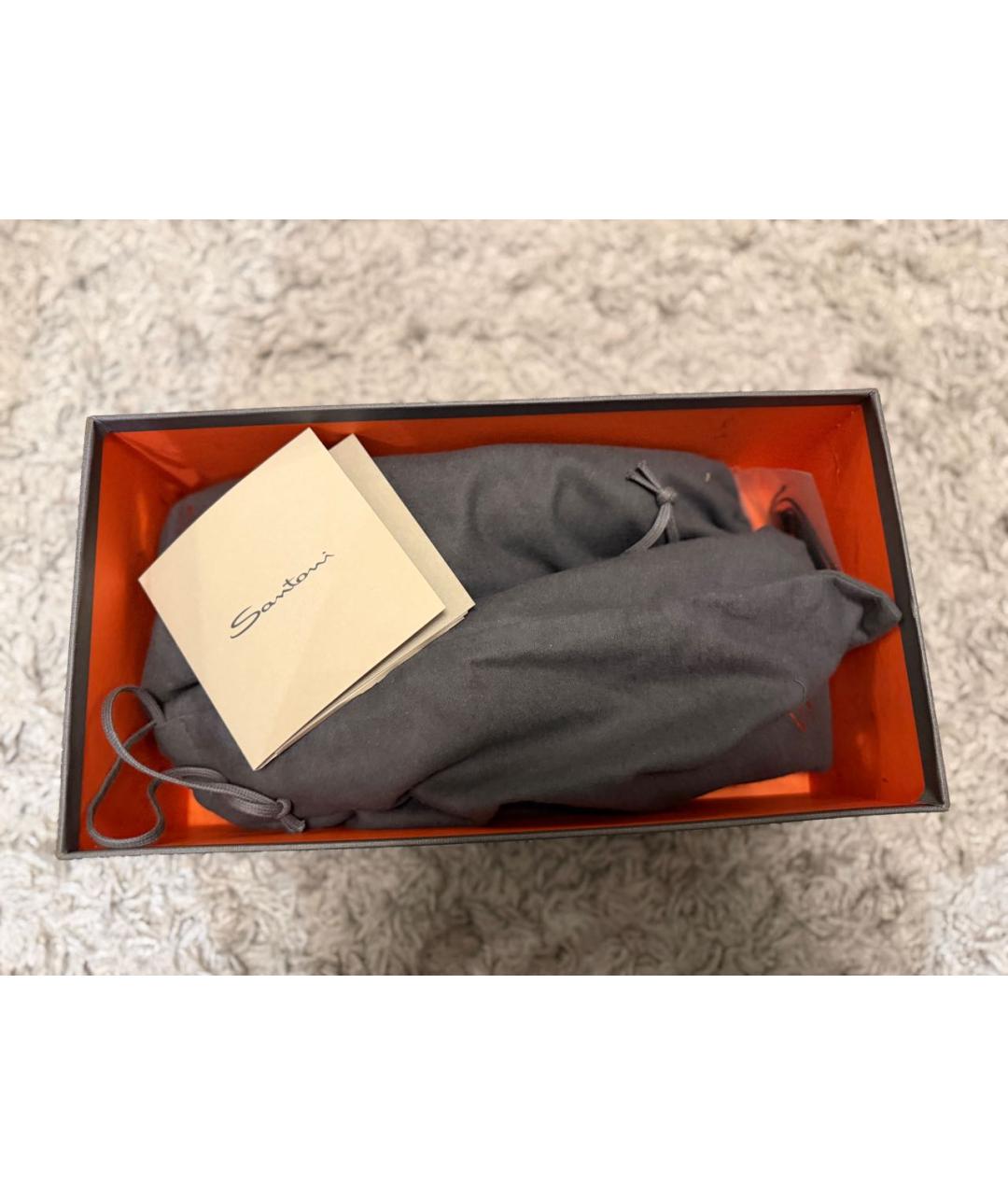 SANTONI Черные туфли из экзотической кожи, фото 5