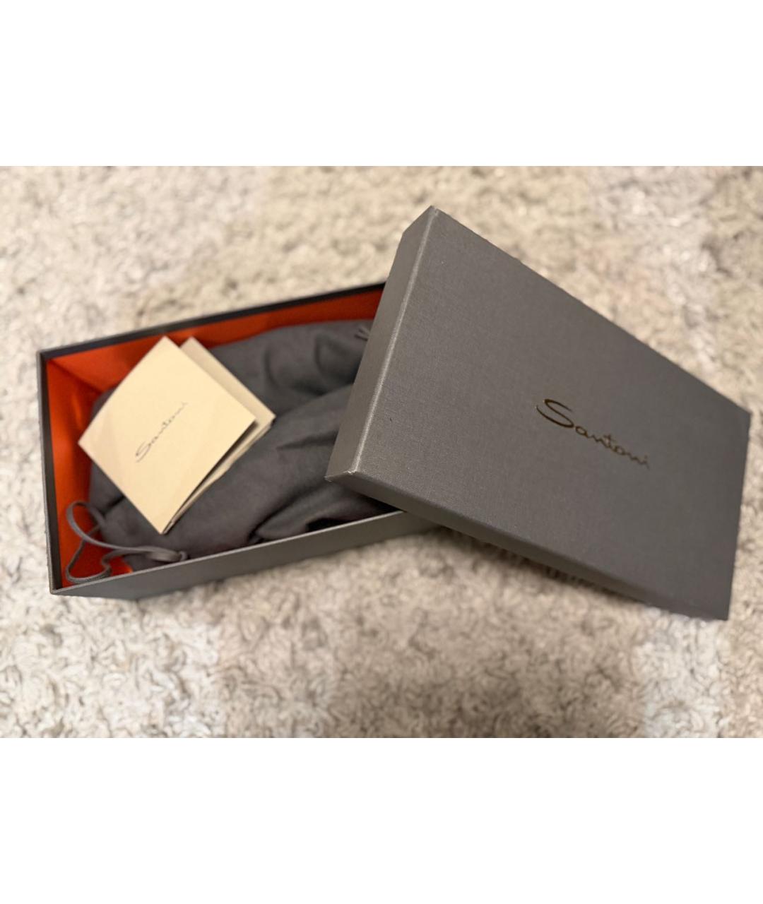 SANTONI Черные туфли из экзотической кожи, фото 6