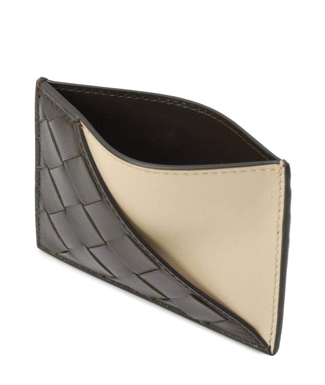 BOTTEGA VENETA Хаки кожаный кардхолдер, фото 4