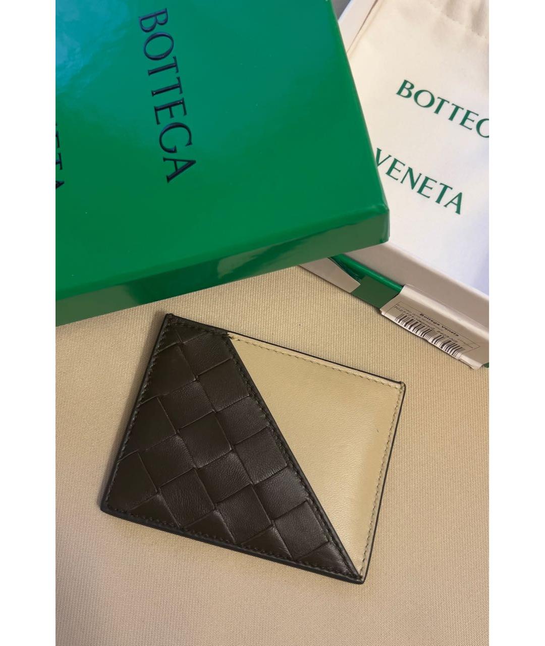 BOTTEGA VENETA Хаки кожаный кардхолдер, фото 2