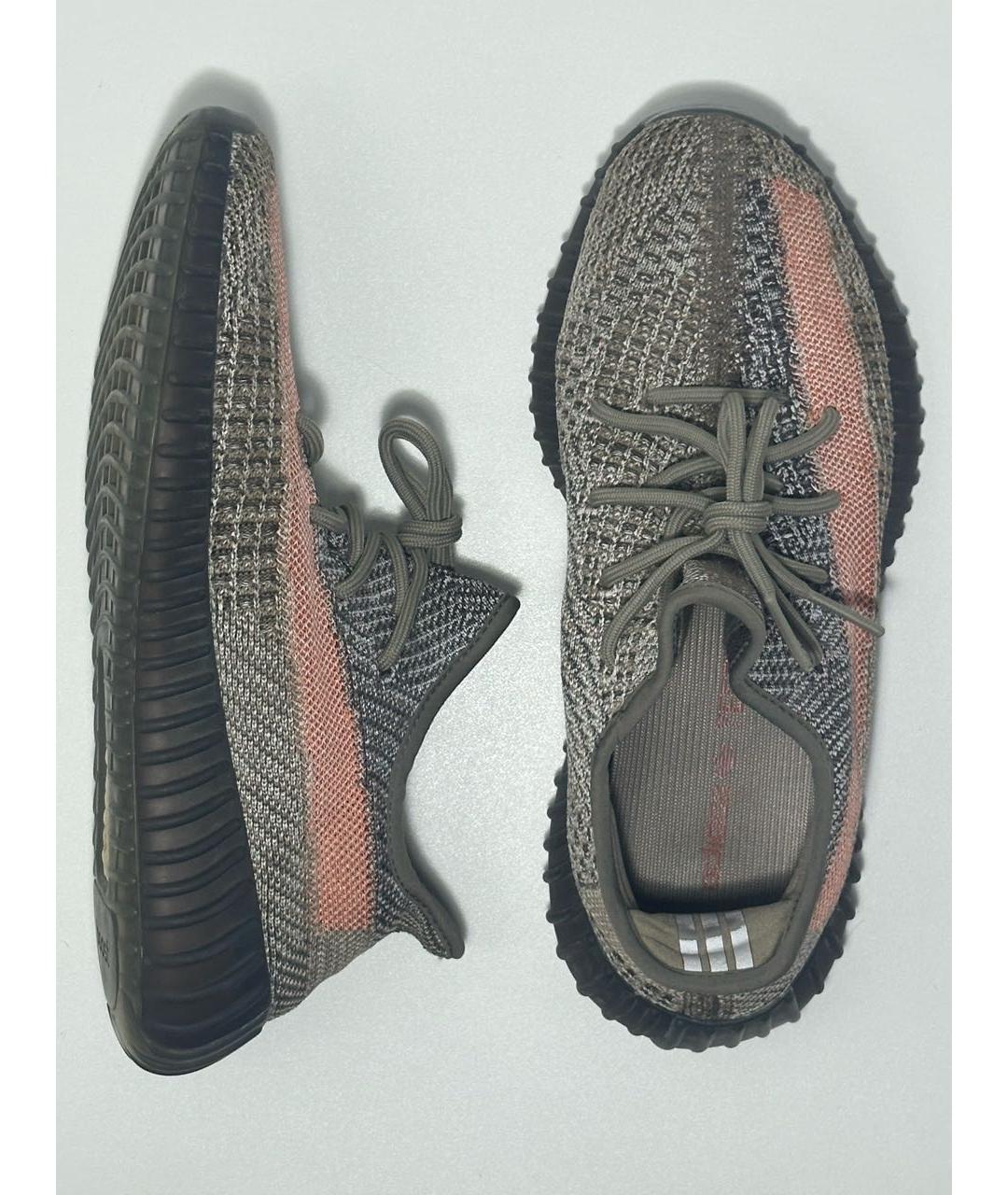 ADIDAS YEEZY Коричневые текстильные низкие кроссовки / кеды, фото 7