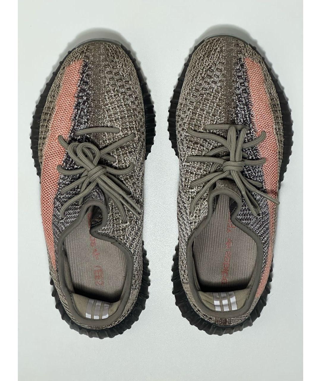 ADIDAS YEEZY Коричневые текстильные низкие кроссовки / кеды, фото 3