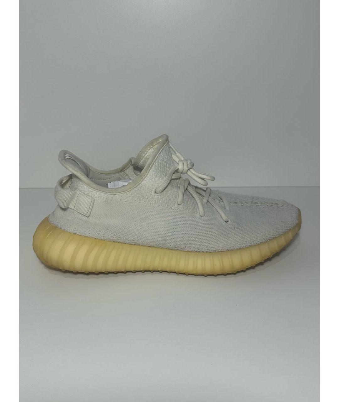 ADIDAS YEEZY Белые текстильные низкие кроссовки / кеды, фото 8