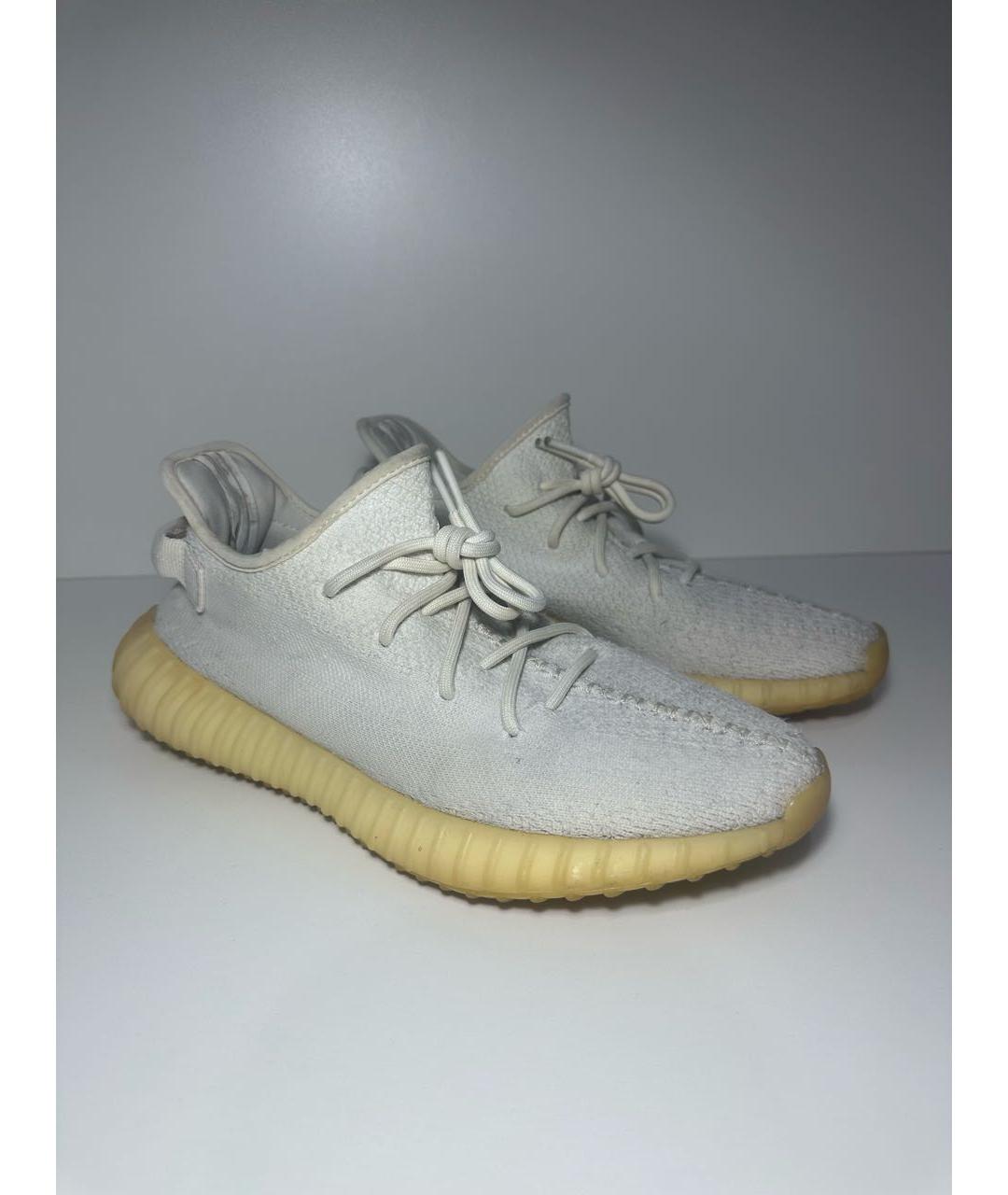 ADIDAS YEEZY Белые текстильные низкие кроссовки / кеды, фото 5