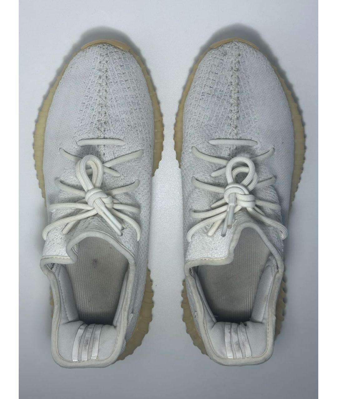 ADIDAS YEEZY Белые текстильные низкие кроссовки / кеды, фото 3