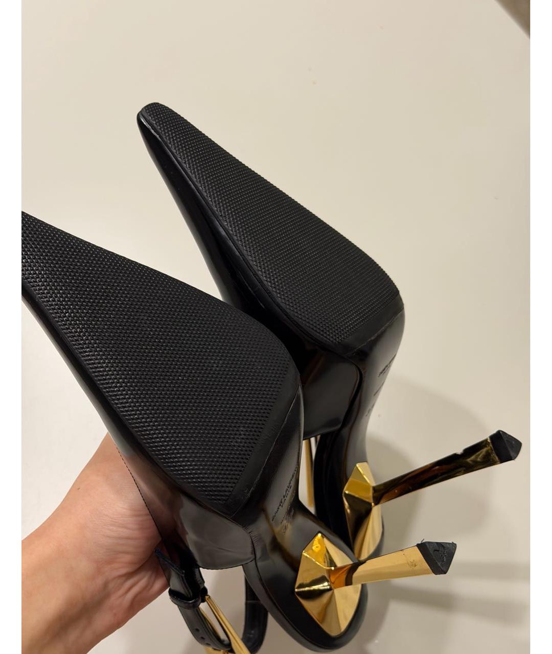 SAINT LAURENT Черные кожаные туфли, фото 7