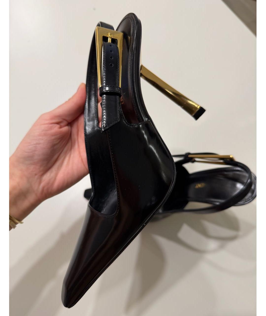 SAINT LAURENT Черные кожаные туфли, фото 5