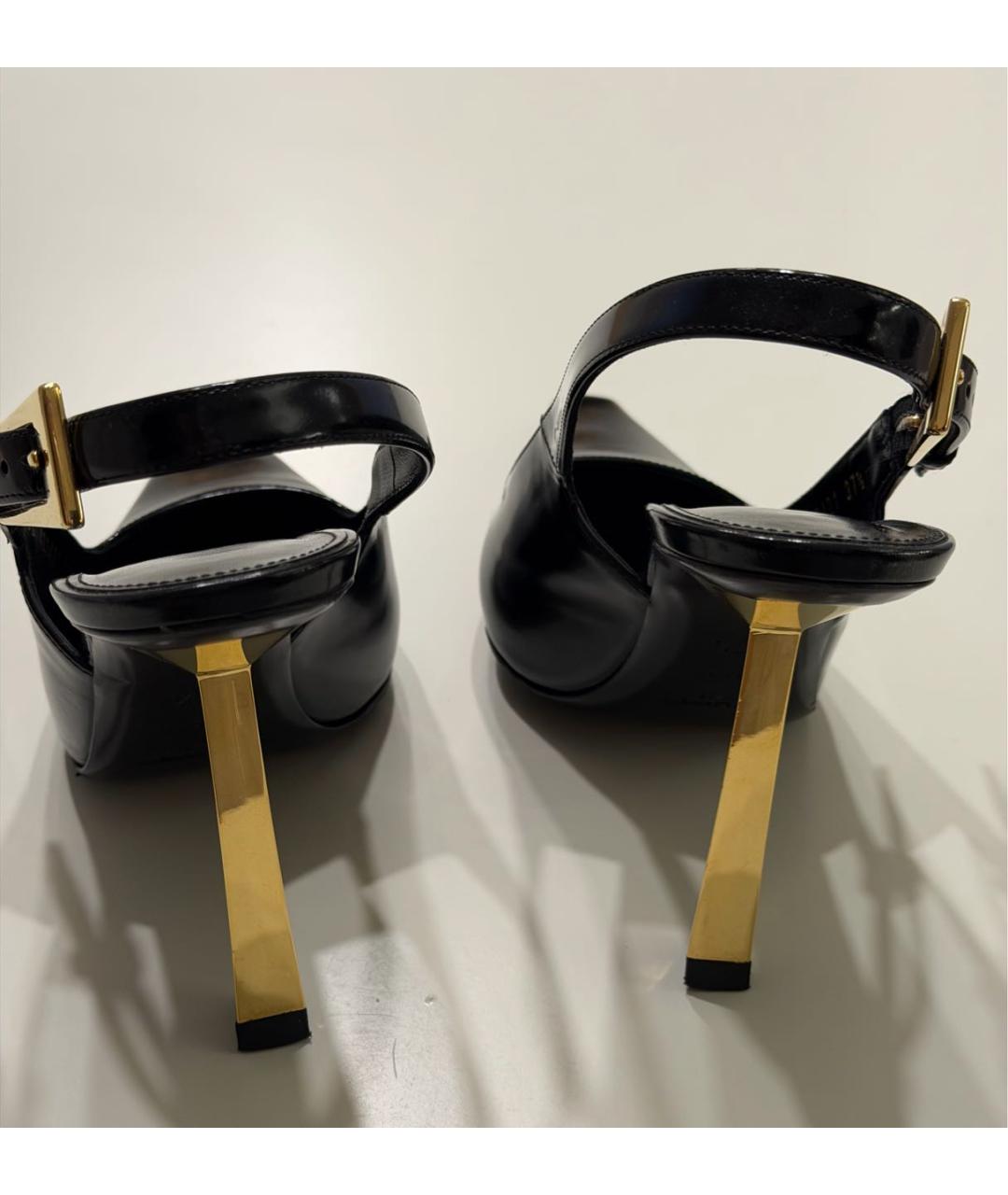 SAINT LAURENT Черные кожаные туфли, фото 4