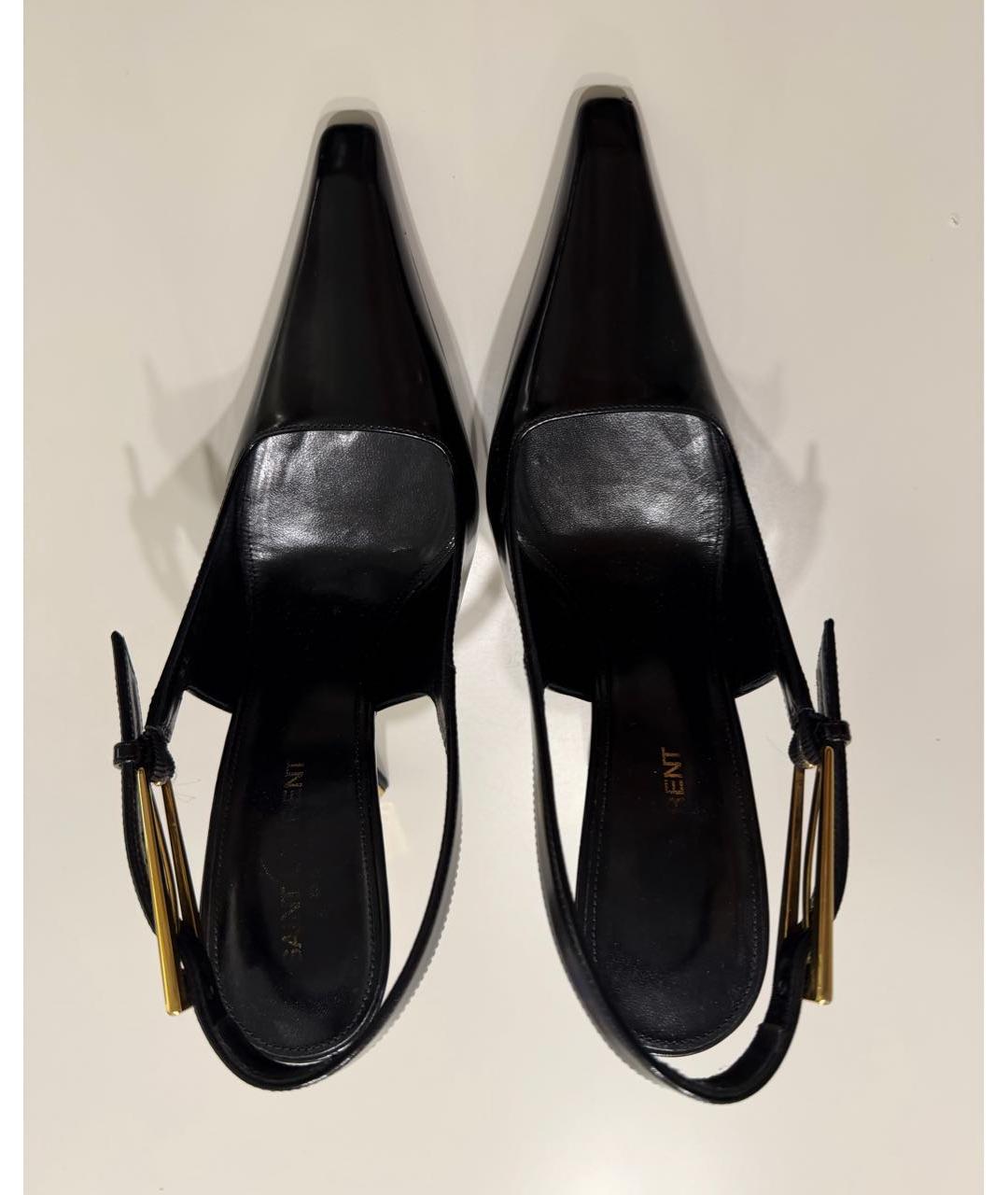 SAINT LAURENT Черные кожаные туфли, фото 3