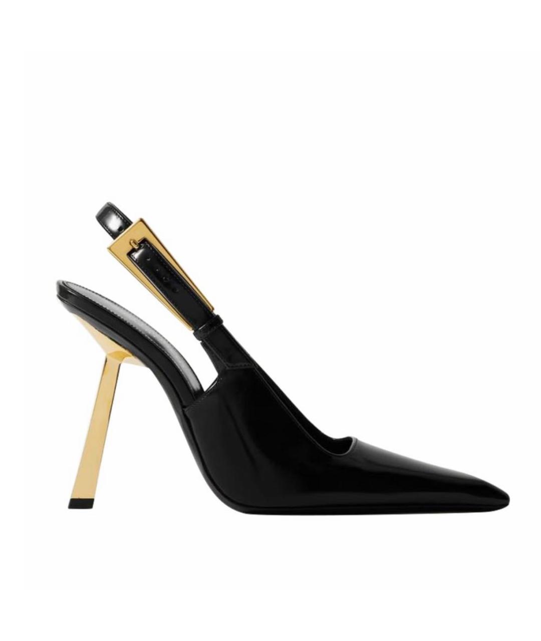 SAINT LAURENT Черные кожаные туфли, фото 1