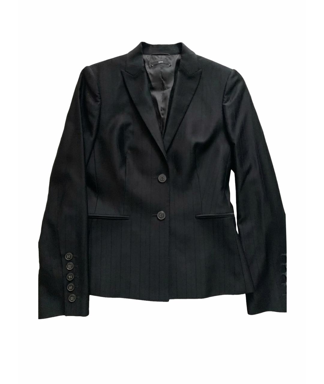 HUGO BOSS Черный шерстяной жакет/пиджак, фото 1