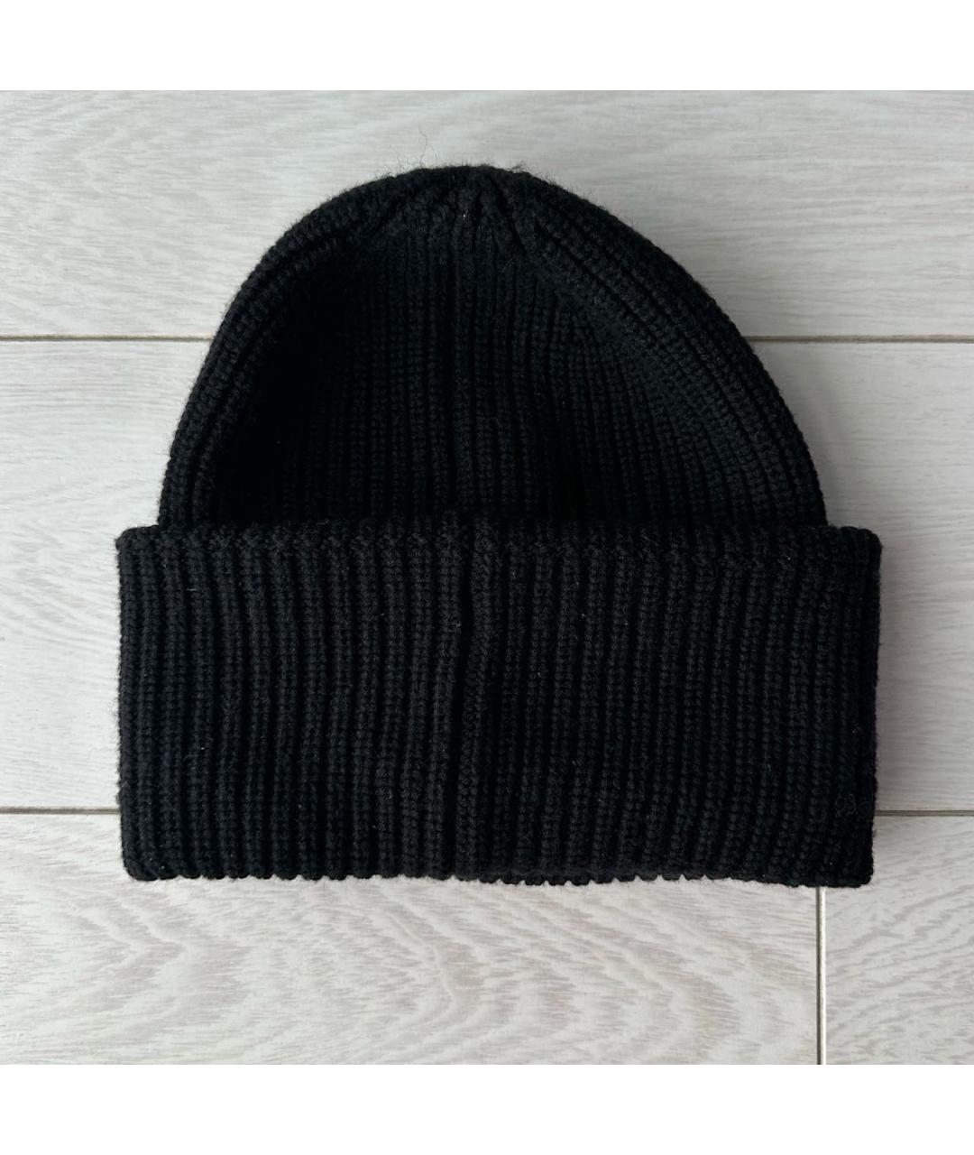 MONCLER Черная хлопковая шапка, фото 2