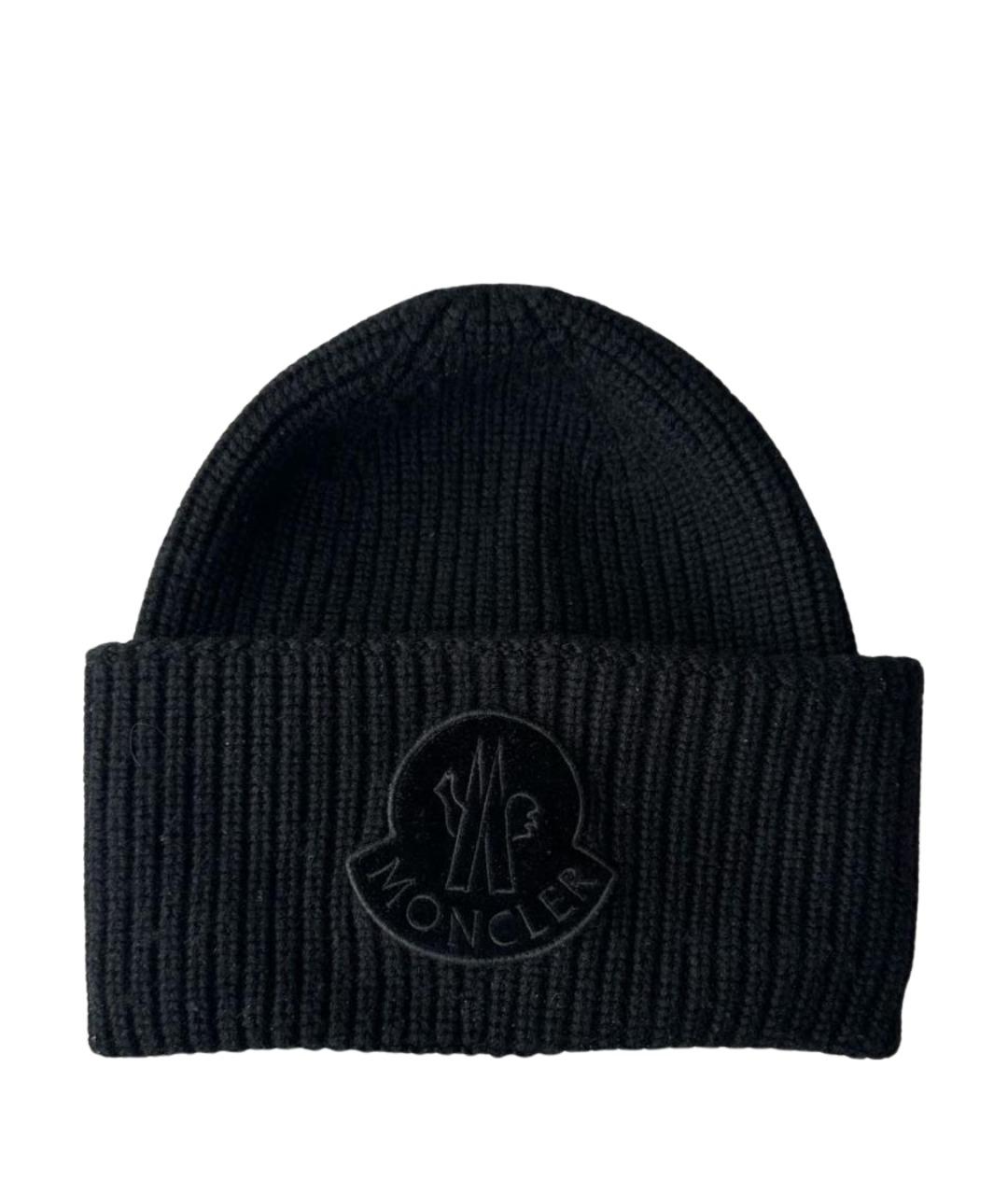 MONCLER Черная хлопковая шапка, фото 1