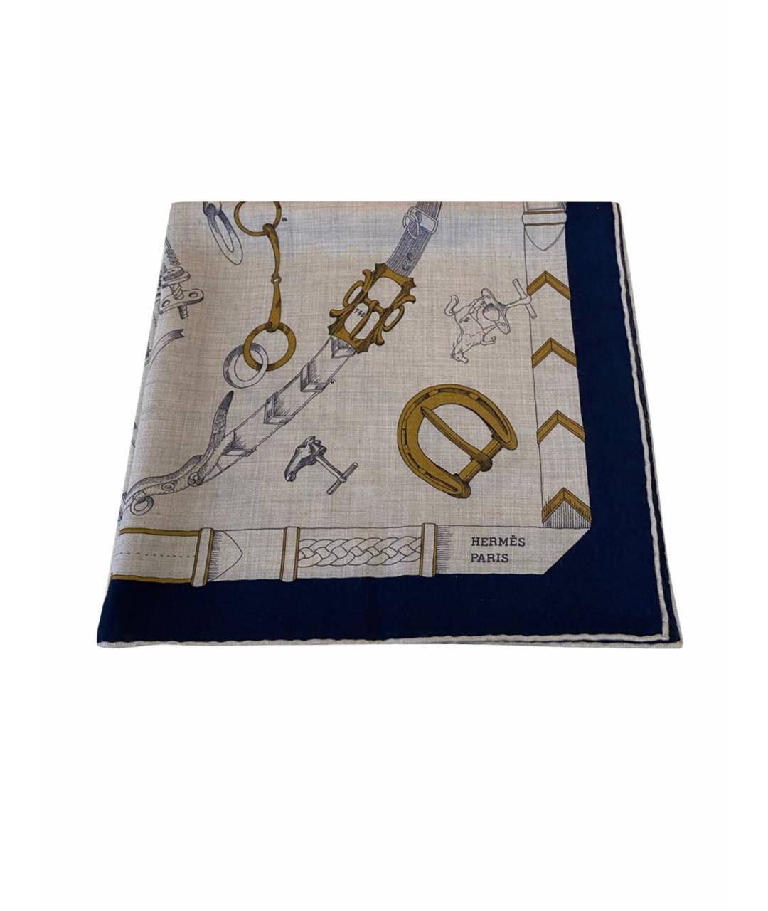 HERMES Бежевый кашемировый платок, фото 1