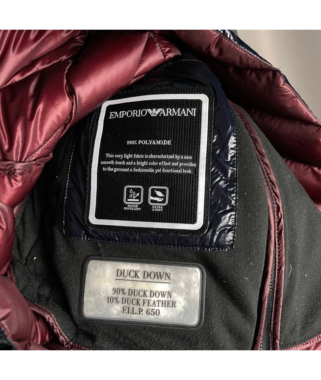 EMPORIO ARMANI Темно-синий полиамидовый пуховик, фото 5