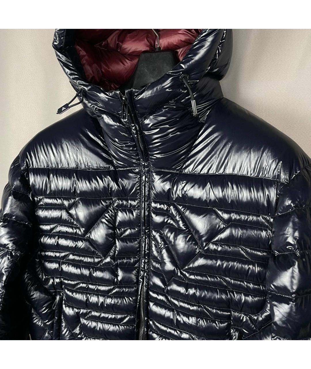EMPORIO ARMANI Темно-синий полиамидовый пуховик, фото 2