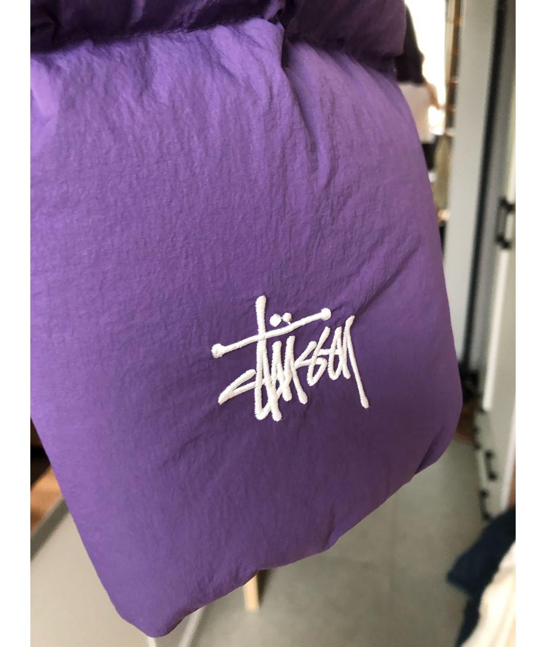 STUSSY Фиолетовый полиэстеровый пуховик, фото 4
