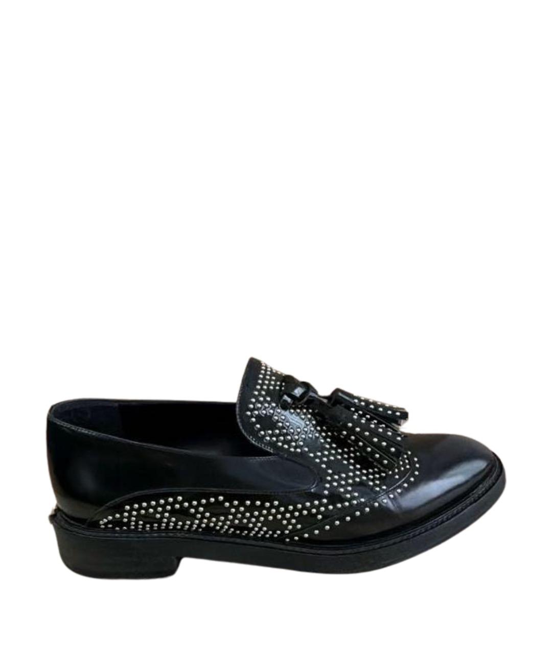 BURBERRY Черные лоферы из лакированной кожи, фото 1