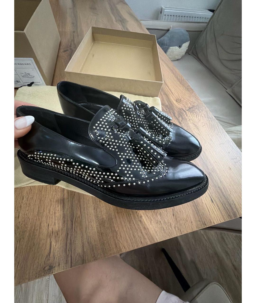 BURBERRY Черные лоферы из лакированной кожи, фото 6