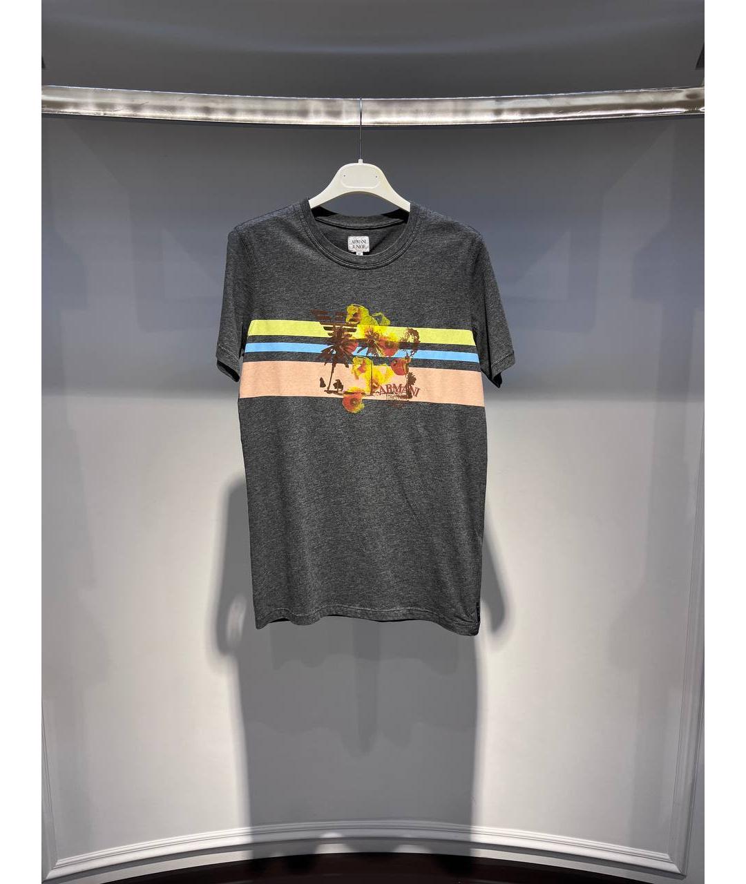 EMPORIO ARMANI Мульти хлопковая детская футболка, фото 4