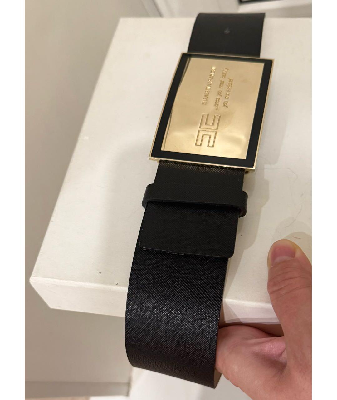 ELISABETTA FRANCHI Черный кожаный ремень, фото 4