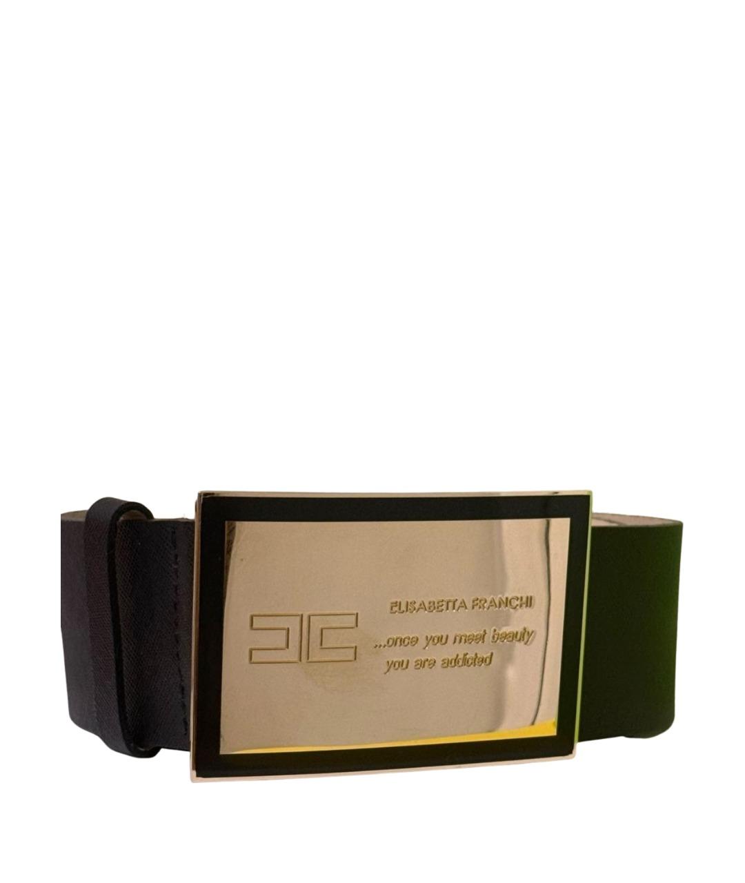 ELISABETTA FRANCHI Черный кожаный ремень, фото 1