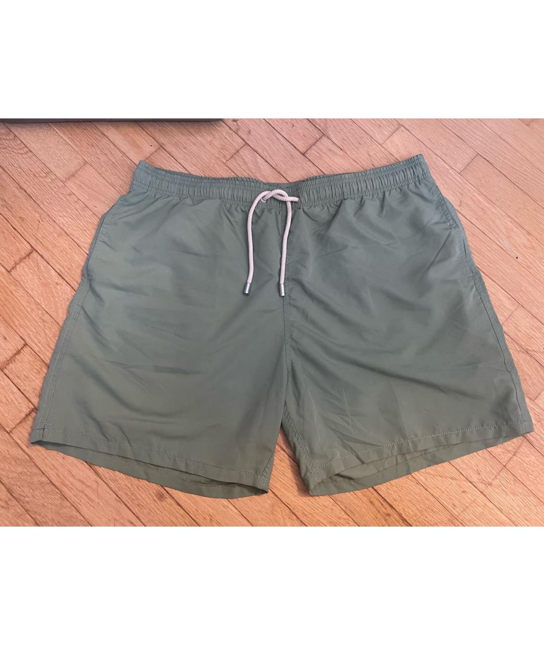 MC2 SAINT BARTH Зеленые полиэстеровые шорты, фото 8