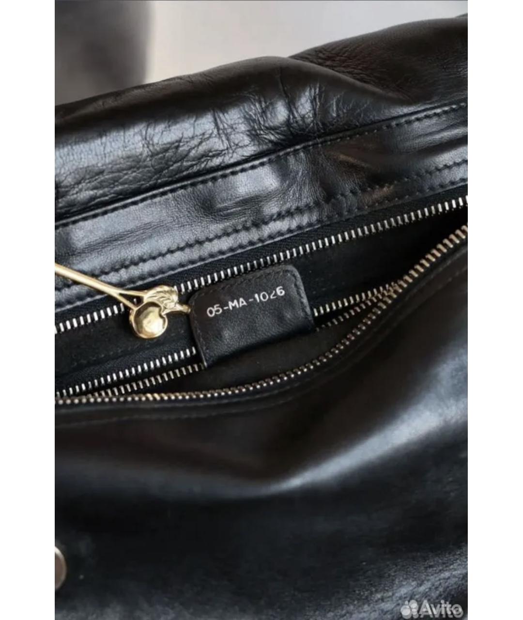 CHRISTIAN DIOR Черная кожаная сумка через плечо, фото 4