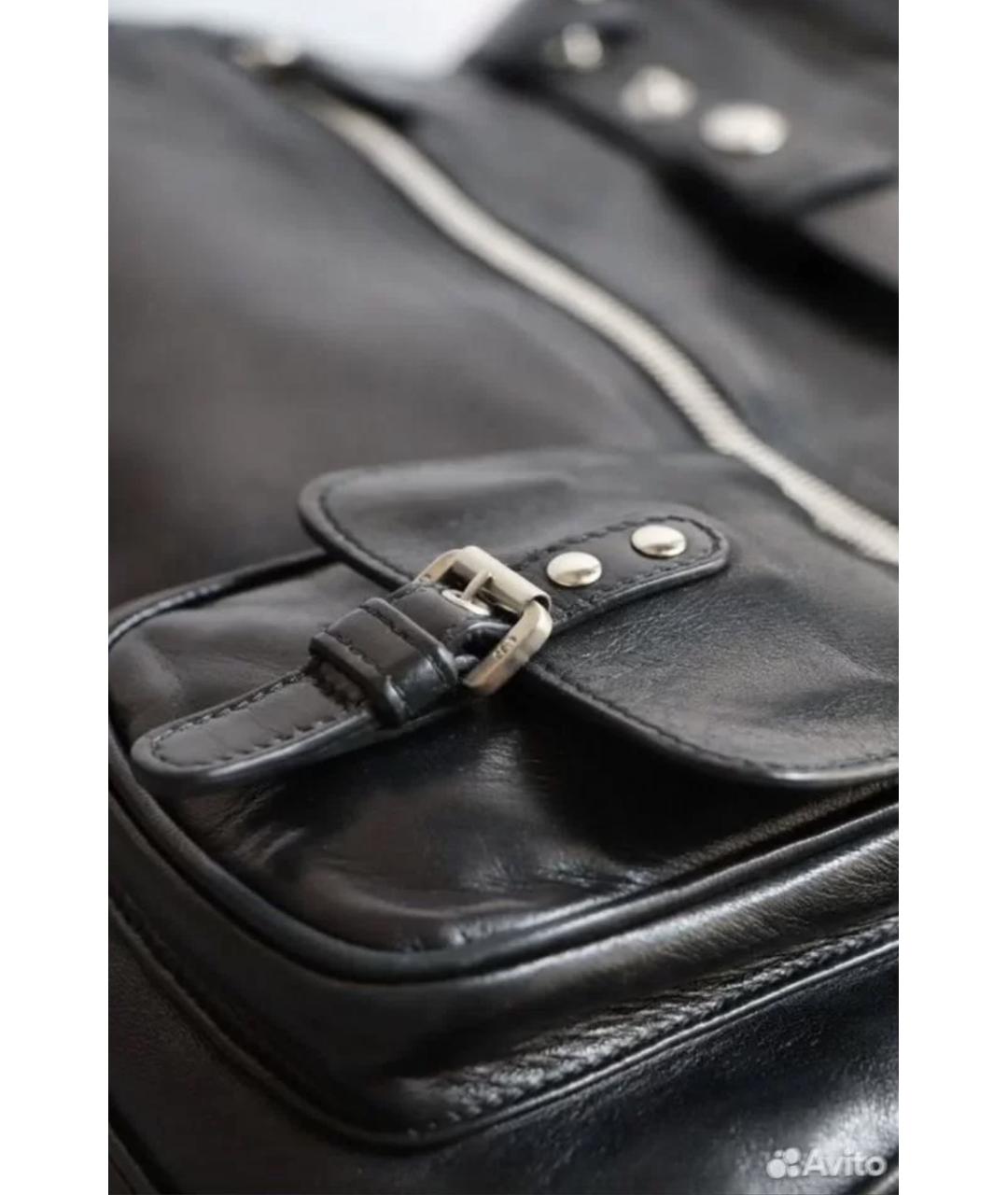 CHRISTIAN DIOR Черная кожаная сумка через плечо, фото 8