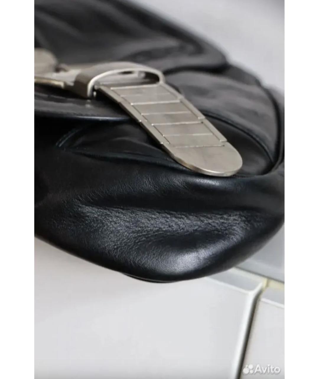 CHRISTIAN DIOR Черная кожаная сумка через плечо, фото 7