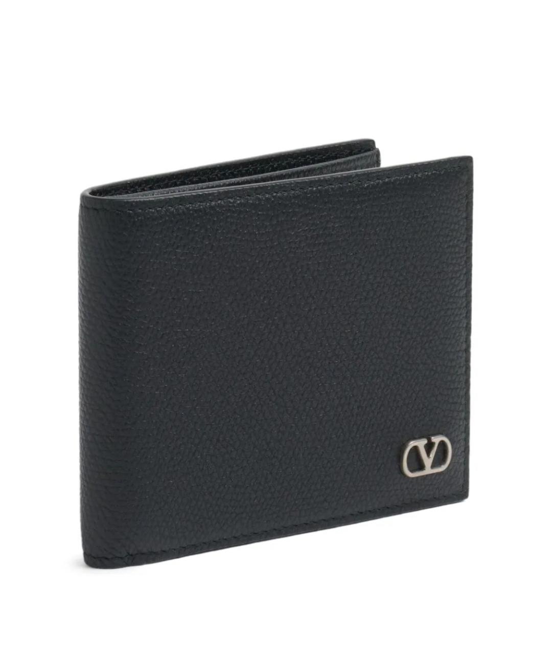 VALENTINO Черный кожаный кошелек, фото 2