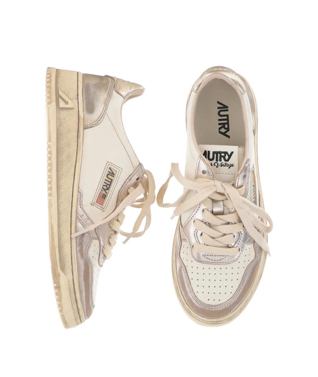 AUTRY Бежевые кожаные кроссовки, фото 4