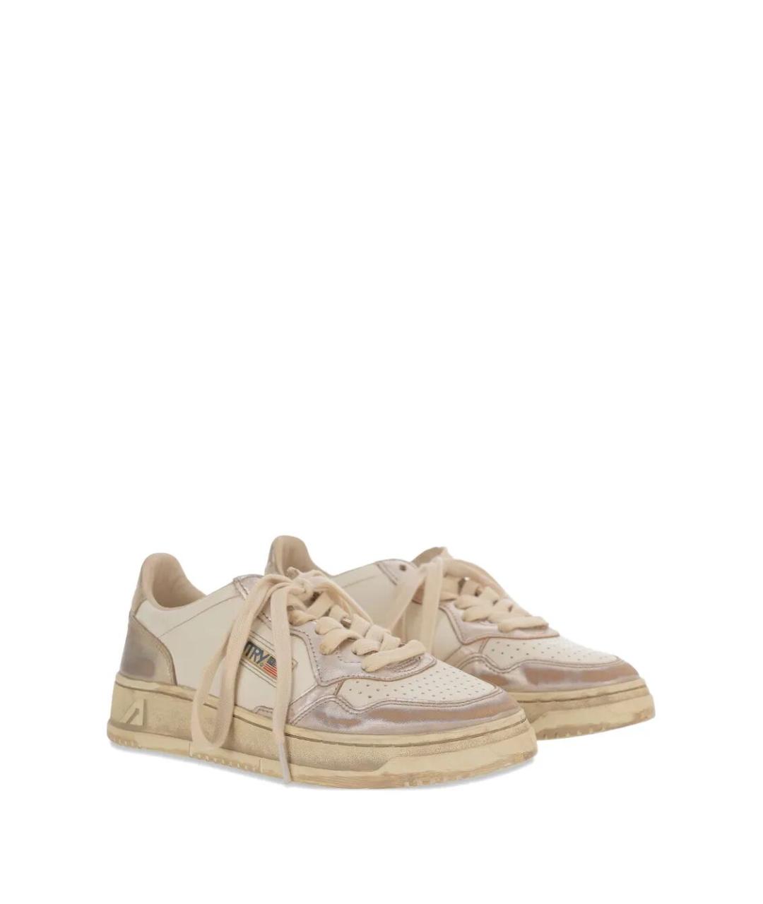 AUTRY Бежевые кожаные кроссовки, фото 2