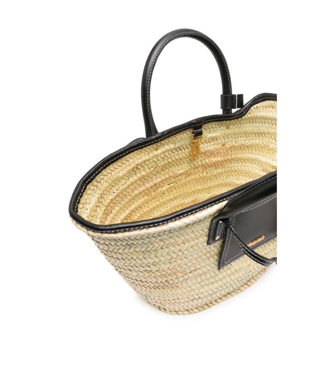 JACQUEMUS Бежевая пелетеная сумка через плечо, фото 4