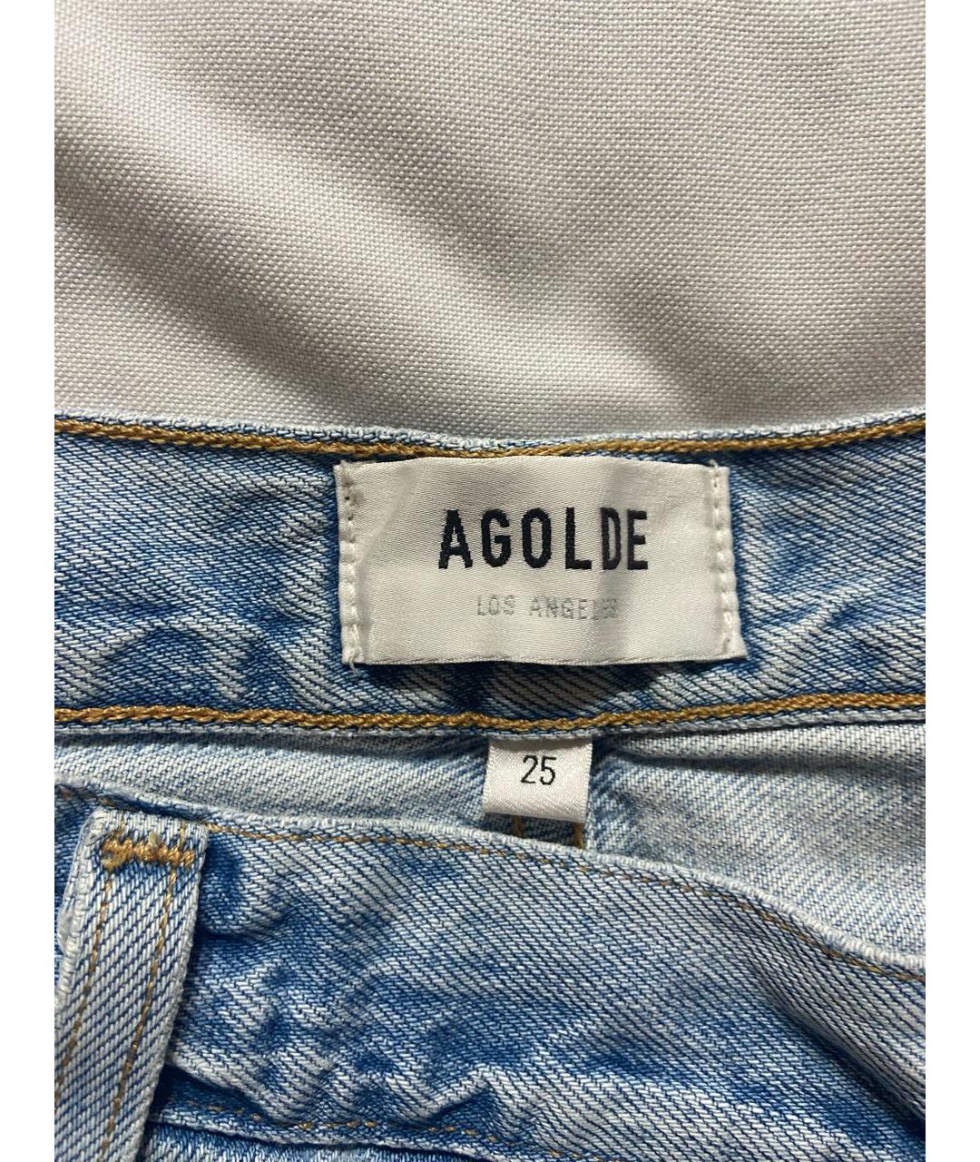 AGOLDE Голубые хлопковые прямые джинсы, фото 3