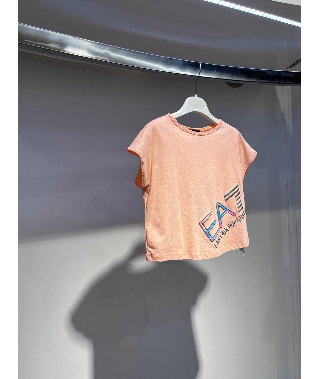 EMPORIO ARMANI Розовый хлопковый футболка / топ, фото 2