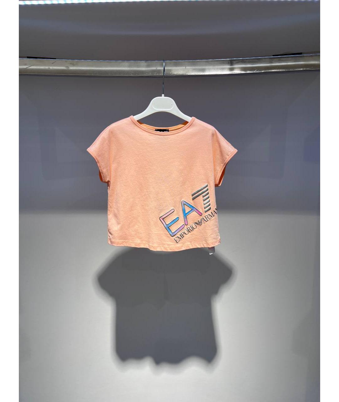 EMPORIO ARMANI Розовый хлопковый футболка / топ, фото 4