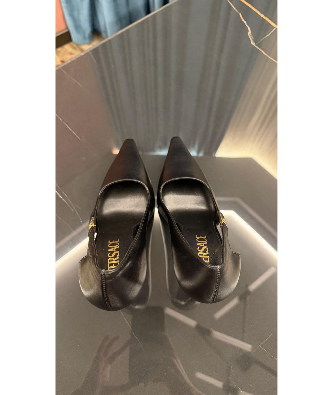 VERSACE Черные кожаные туфли, фото 3