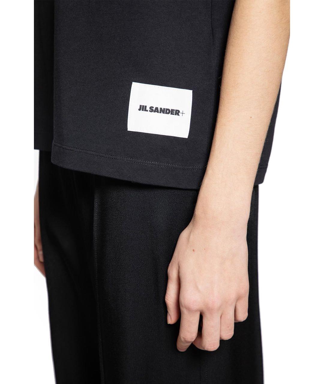 JIL SANDER Черная хлопковая футболка, фото 3