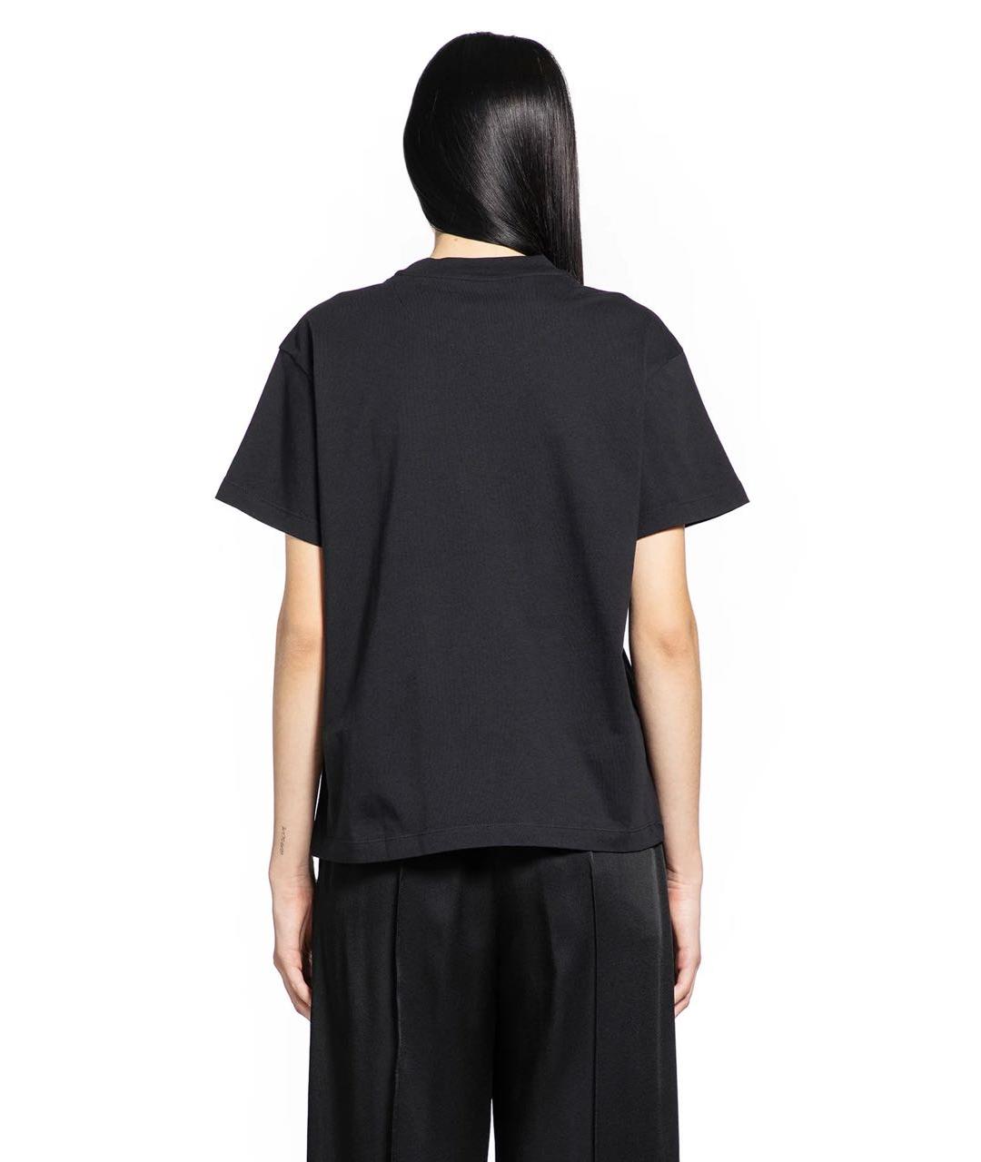 JIL SANDER Черная хлопковая футболка, фото 5