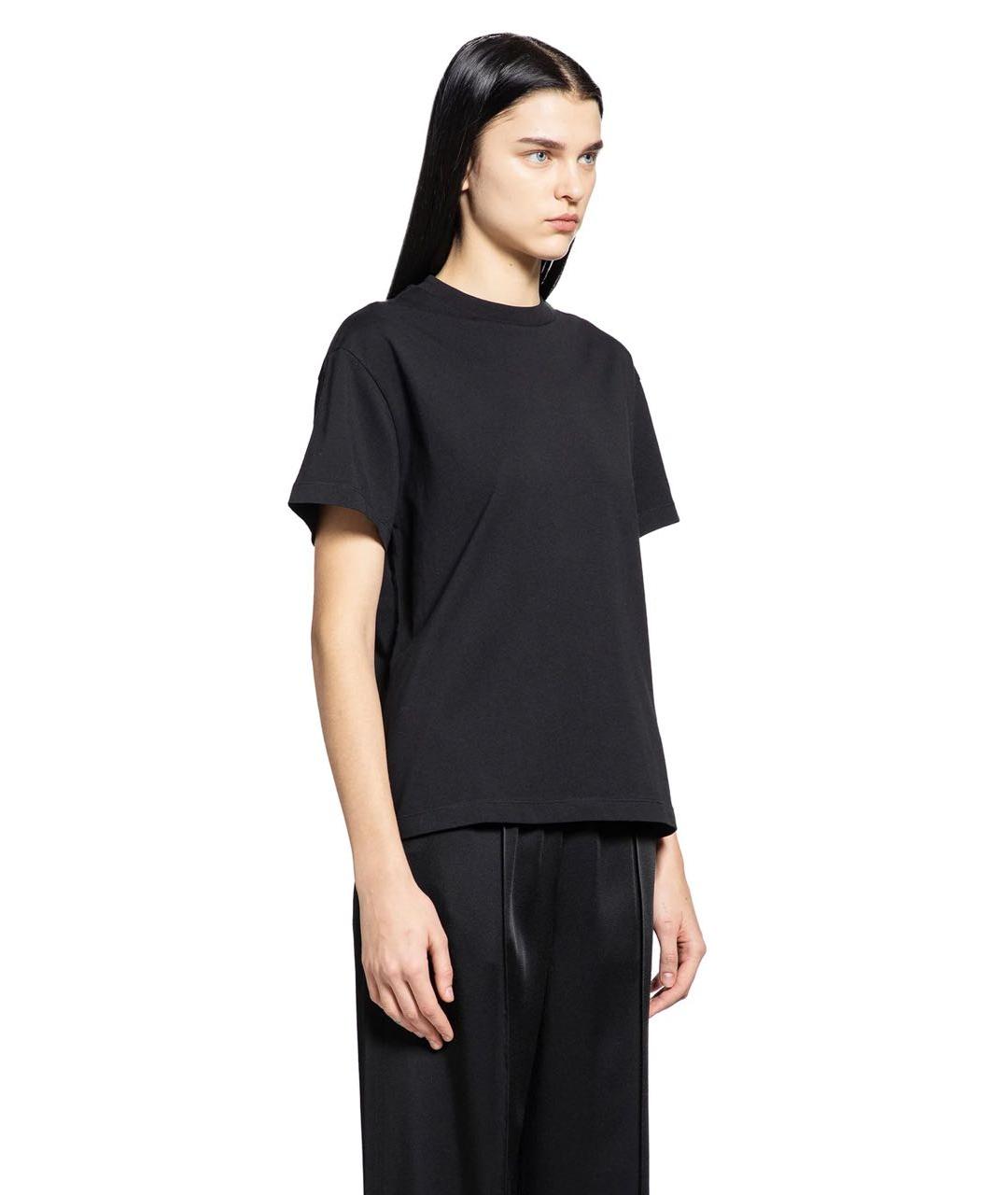 JIL SANDER Черная хлопковая футболка, фото 4