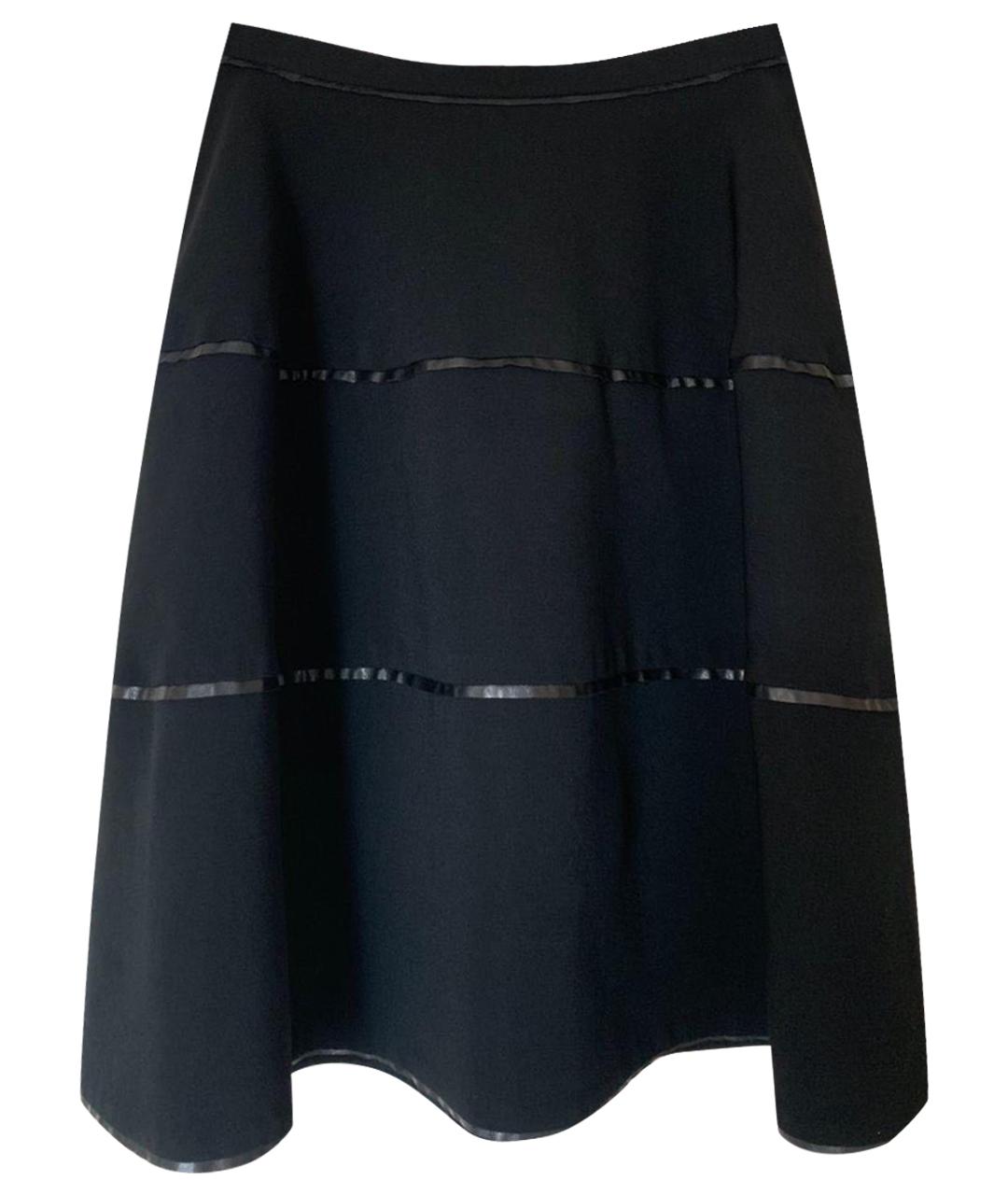 JOHN RICHMOND Черная вискозная юбка миди, фото 1