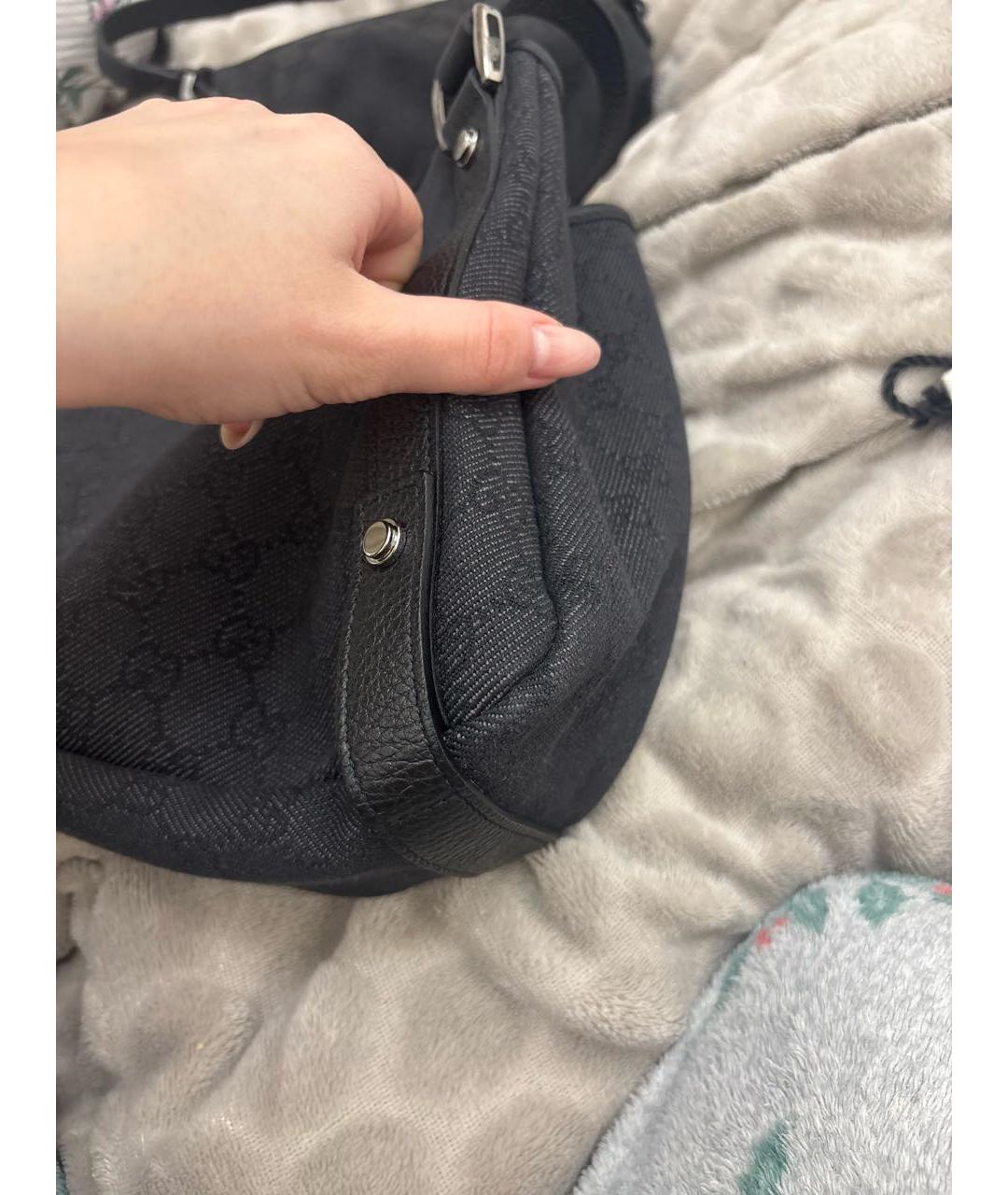 GUCCI Черная тканевая сумка тоут, фото 8