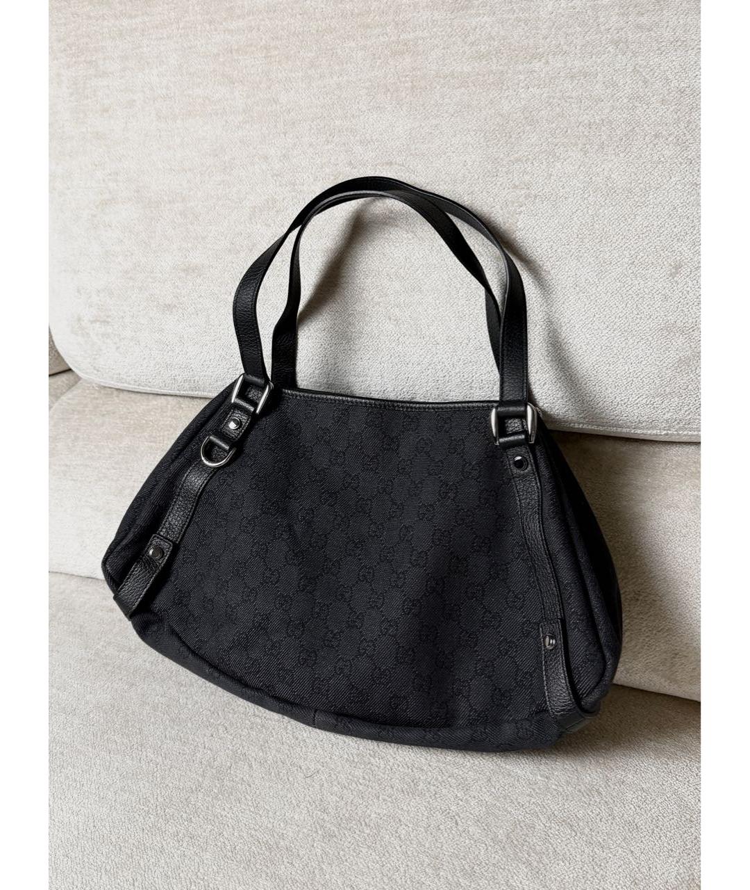 GUCCI Черная тканевая сумка тоут, фото 9