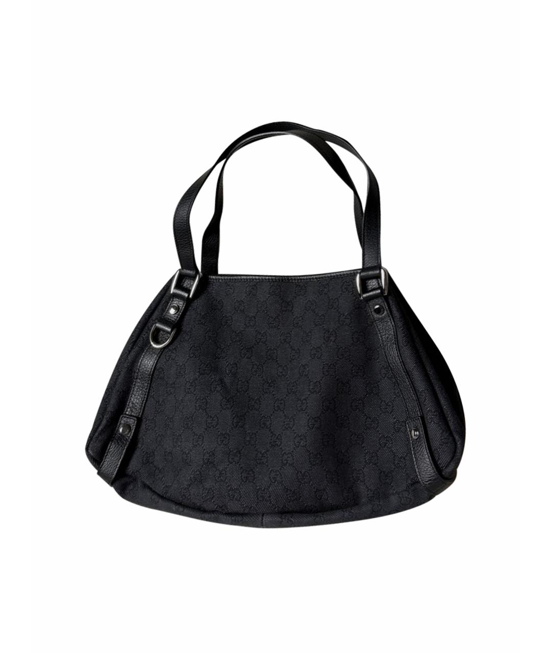 GUCCI Черная тканевая сумка тоут, фото 1