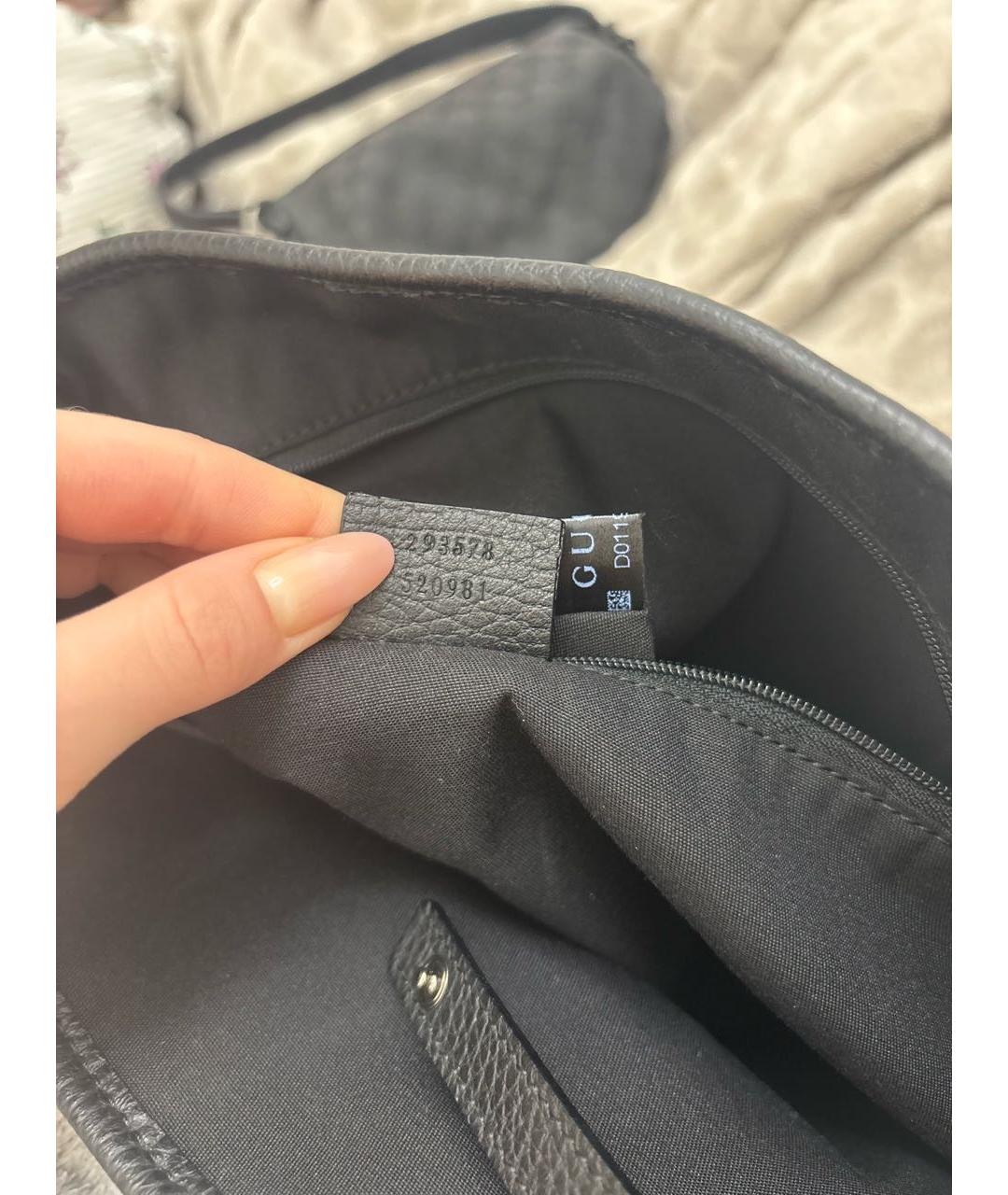 GUCCI Черная тканевая сумка тоут, фото 5