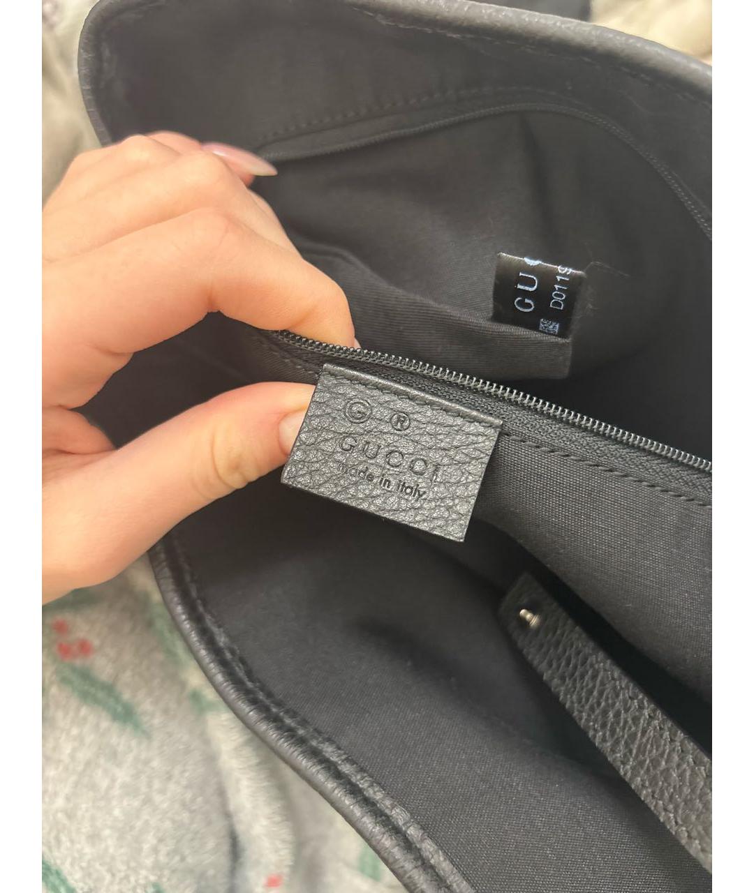 GUCCI Черная тканевая сумка тоут, фото 4