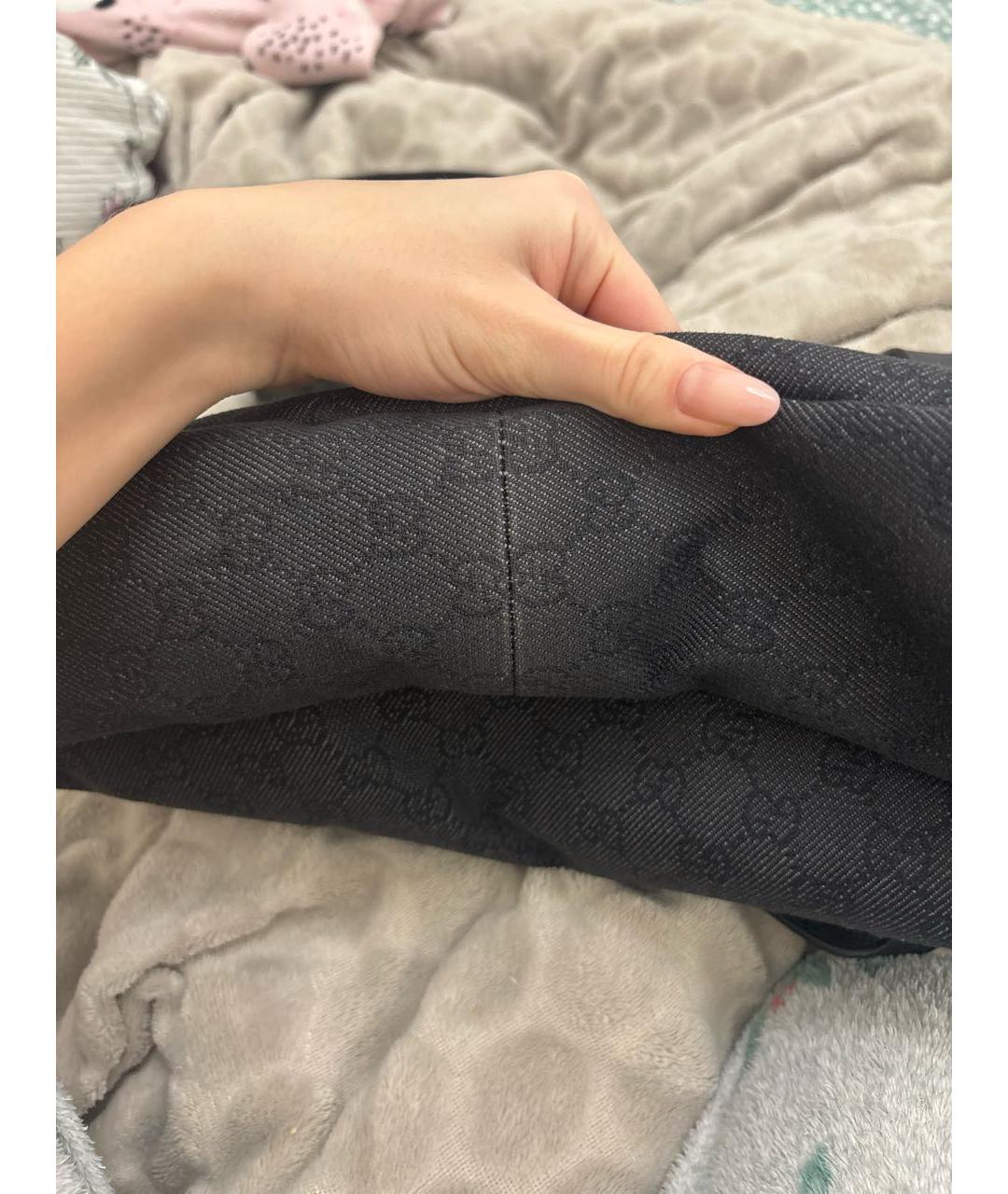 GUCCI Черная тканевая сумка тоут, фото 6