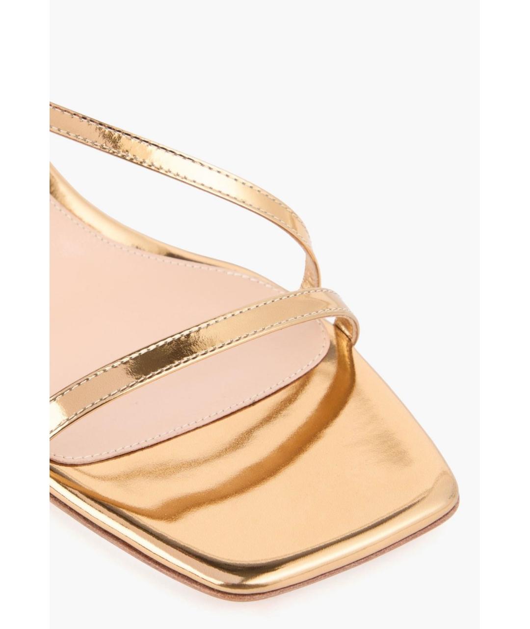 GIANVITO ROSSI Золотые кожаные босоножки, фото 4