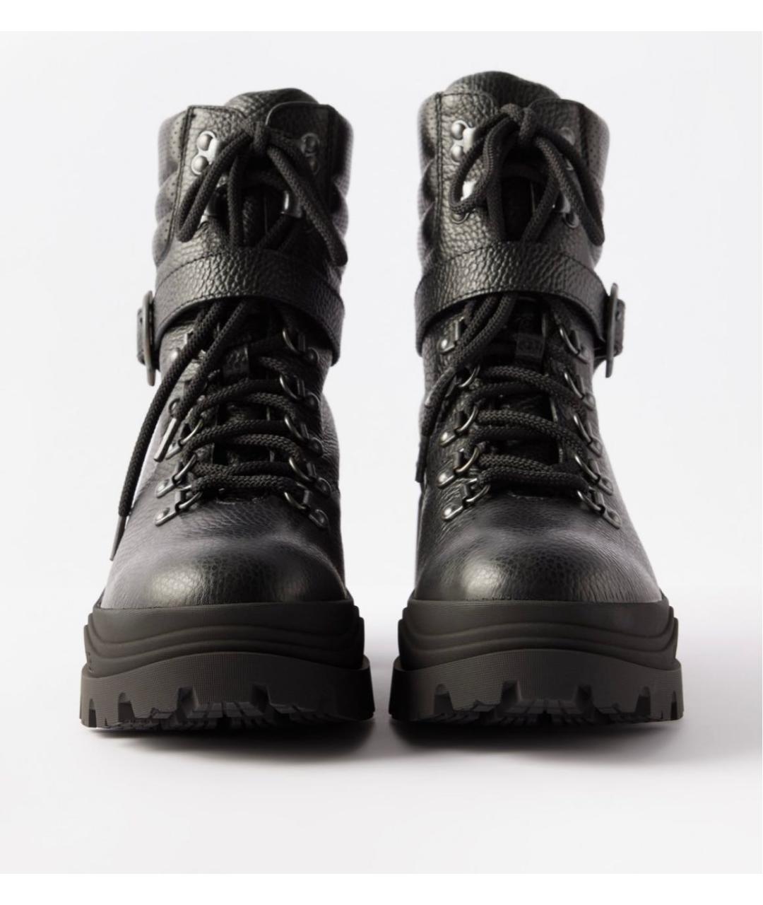 MONCLER Черные кожаные ботинки, фото 2